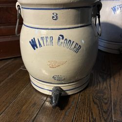 Antique 3 Gallon Red Wing Water Cooler & Lid