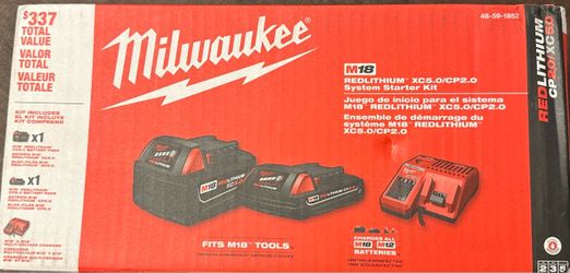M18 18-Volt Lithium-Ion Starter Kit with One 5.0 Ah and One 2.0 Ah Battery and Charger