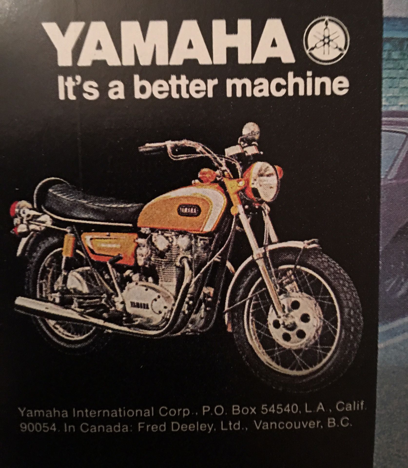 Original Yamaha motorcycle advertisement