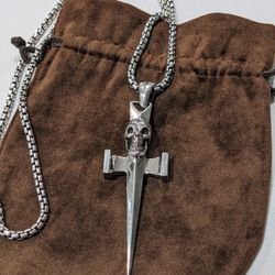 Sterling Silver Skull Cross