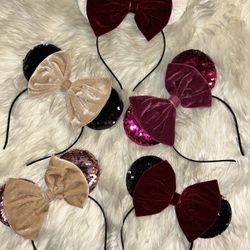 Cute Minnie Mouse Ears headbands Velvet Bow