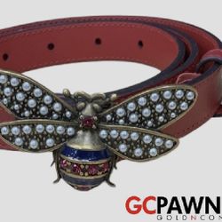 Gucci- Margaret Leather Belt and Buckle 