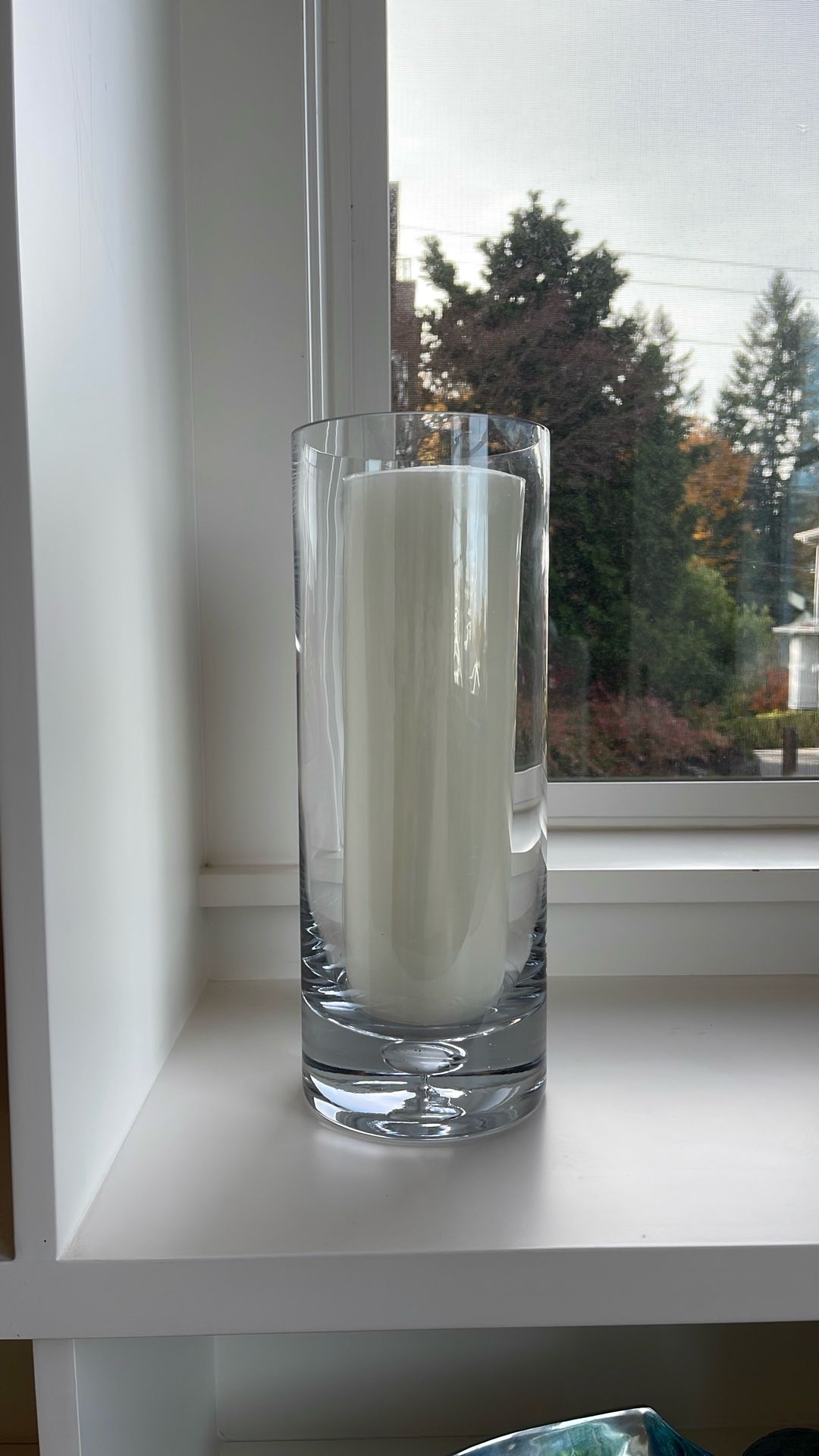 Pottery Barn Glass Hurricane Candle Holder And Candle