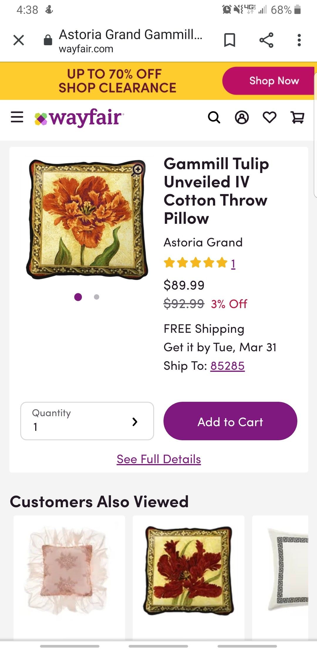Tulip unveiled iv pillow