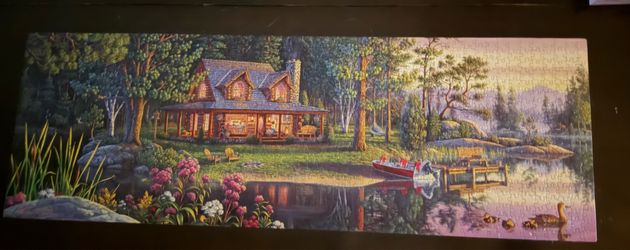 Masterpieces Kim Norlien “Lakeside Retreat” 1000 piece puzzle (all pieces accounted for)