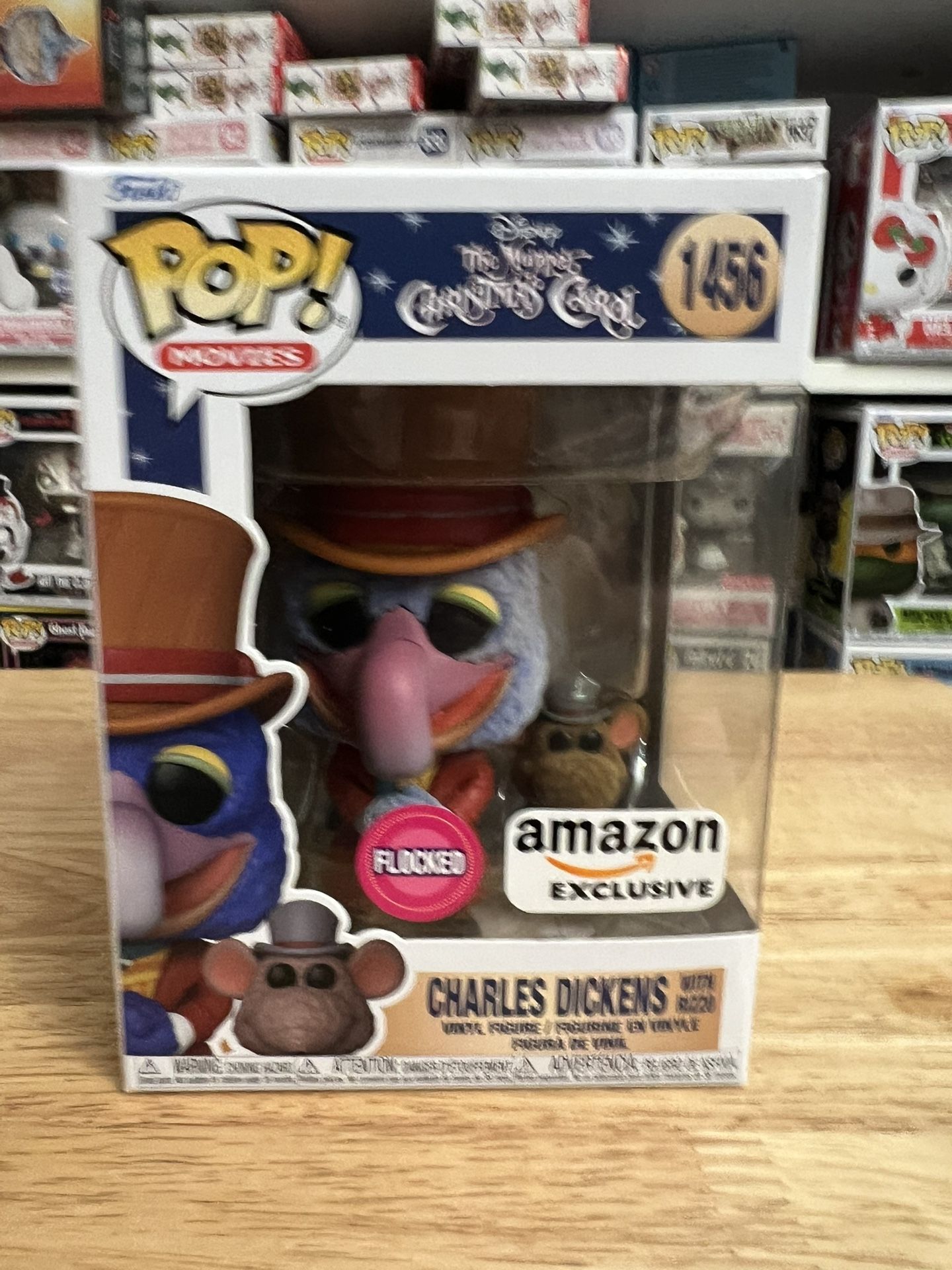 EXC FLOCKED (FUZZY) Gonzo Charles Dickens & Rizzo Funko Pop #1456 Muppets Disney