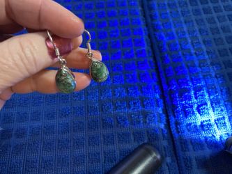 Chrysocolia Sterling Silver Earrings 