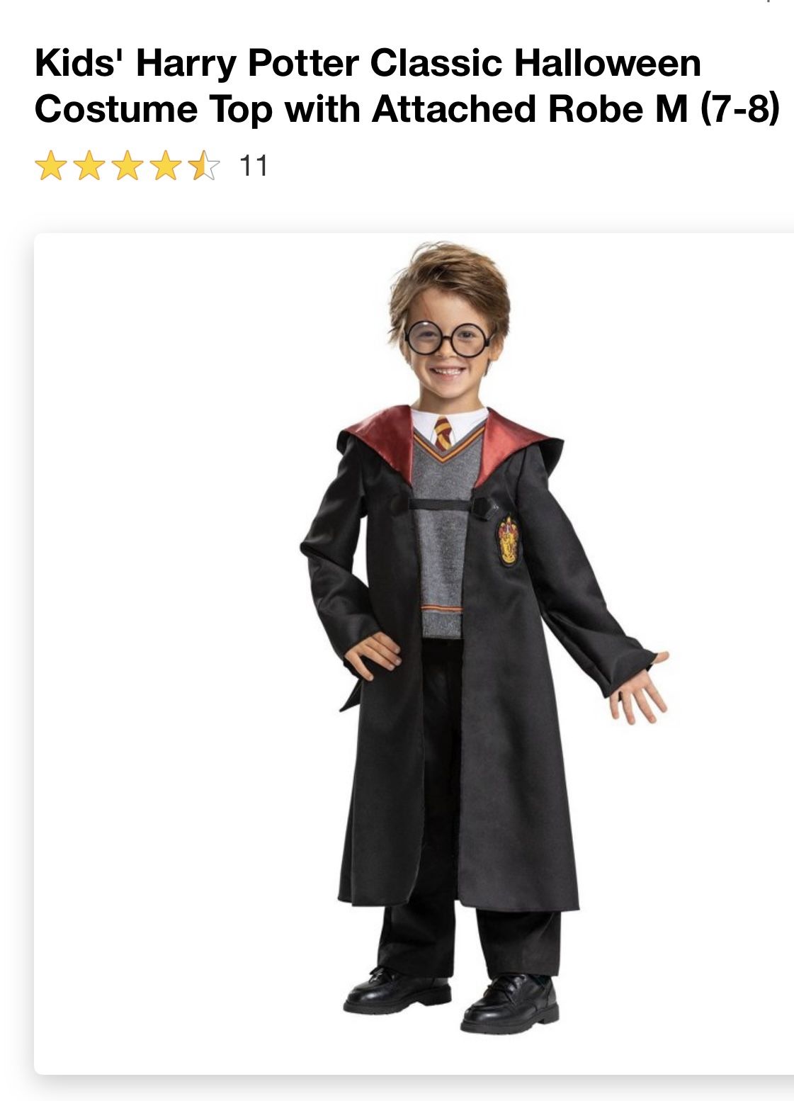 Harry Potter Costume Boys Youth
