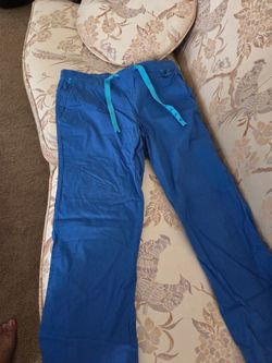 Blue Scrub Pants with Drawstring
