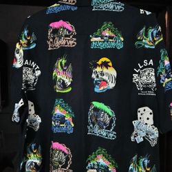All Saints "Gnar" XL Graphic Hawaiian Short Sleeve Shirt