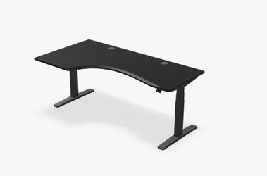 UPLIFT standing Desk, Curved Corner - BLACK, Large 72x47