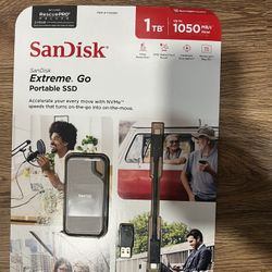 SanDisk 1TB Extreme Go Portable SSD NVME Speed USB 3.2 Gen 2 Ruggedized