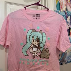 Hatsune Miku X Pusheen The Cat Crop T-Shirt