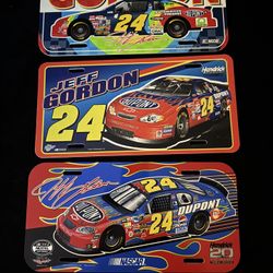 3 Jeff Gordon Plastic License Plates 
