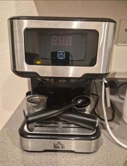 HOMCOM Espresso Machine with Milk Frother Wand