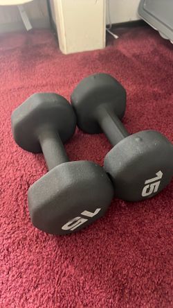 Pair of 15lb Coated Dumbbells