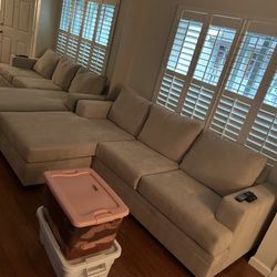 Living Spaces Sofa with Reversible Chaise