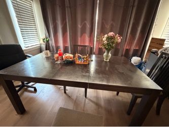 BLACK DINING TABLE SET + 4 CHAIRS