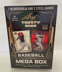 2023 LEAF TRINITY BASEBALL Sealed Mega Box 1/1 Auto, Memorabilia And 2 Steels