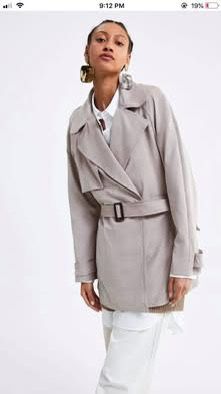 Zara Faux Suede Light Jacket - grey color