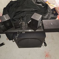 WIRELESS SOUND BAR AND SUBWOOFER PLUS SPEAKERS  100 Cash