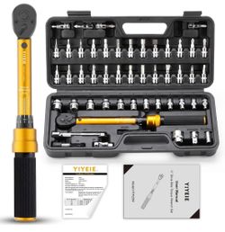 YIYEIE 1/4"in Drive Master Torque Wrench Set w/ 50pcs Bit Sockets