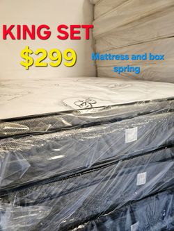 Brand New  King Set $239 >> Mattress And Box Spring