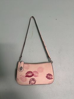 Coach Pink Lip Print Mini Shoulder Bag