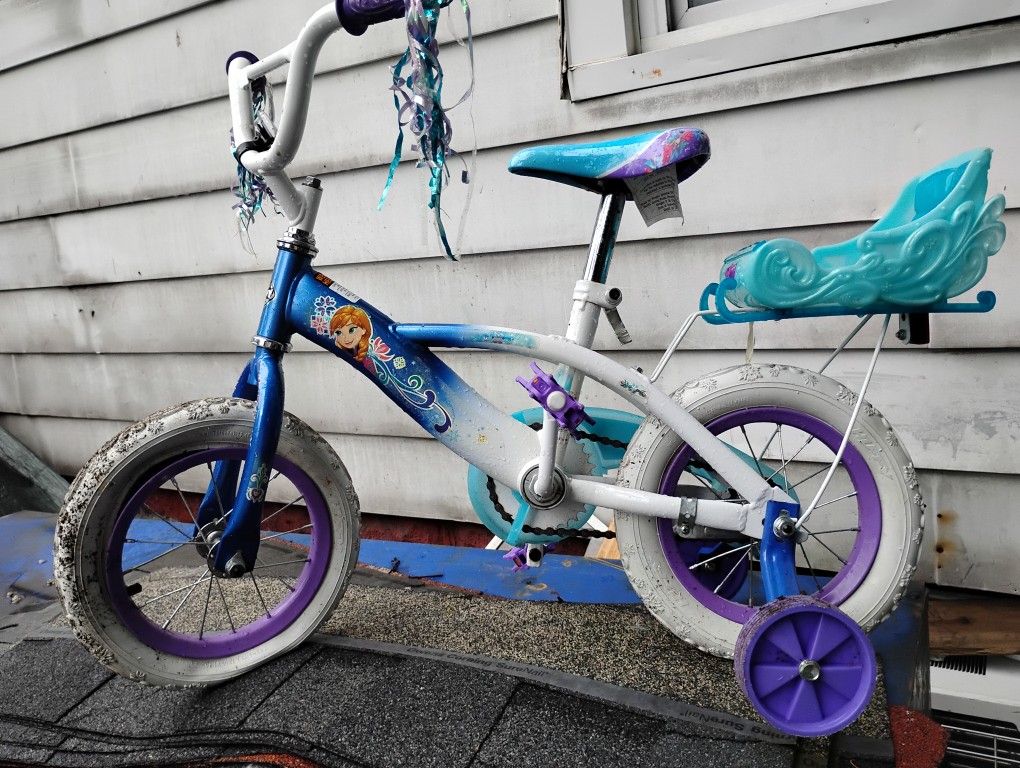 Kids Bike Frozen With Training Wheels 12in