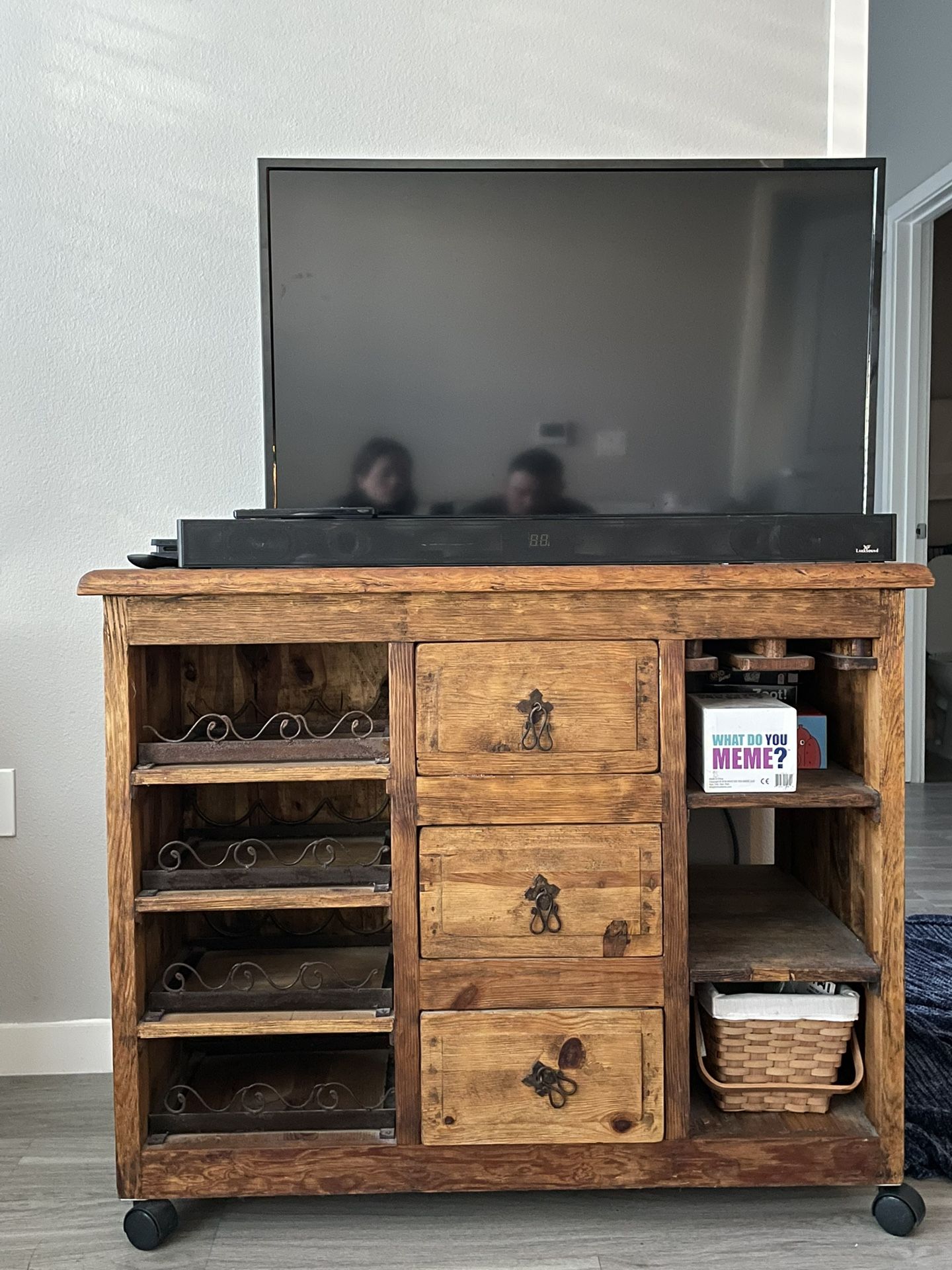 Wooden TV Stand And Side Table