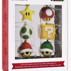 Hallmark Super Mario Set Of 6 Mini Christmas Ornaments New