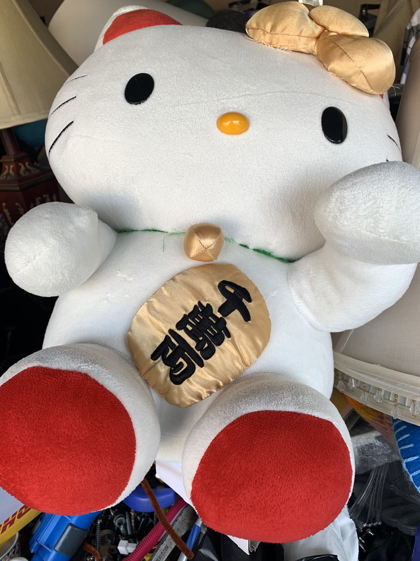 Hello Kitty Items . (2) Large Toys, And A Pillow. Serious Buyers Make Offer All One Price Great For Gifts