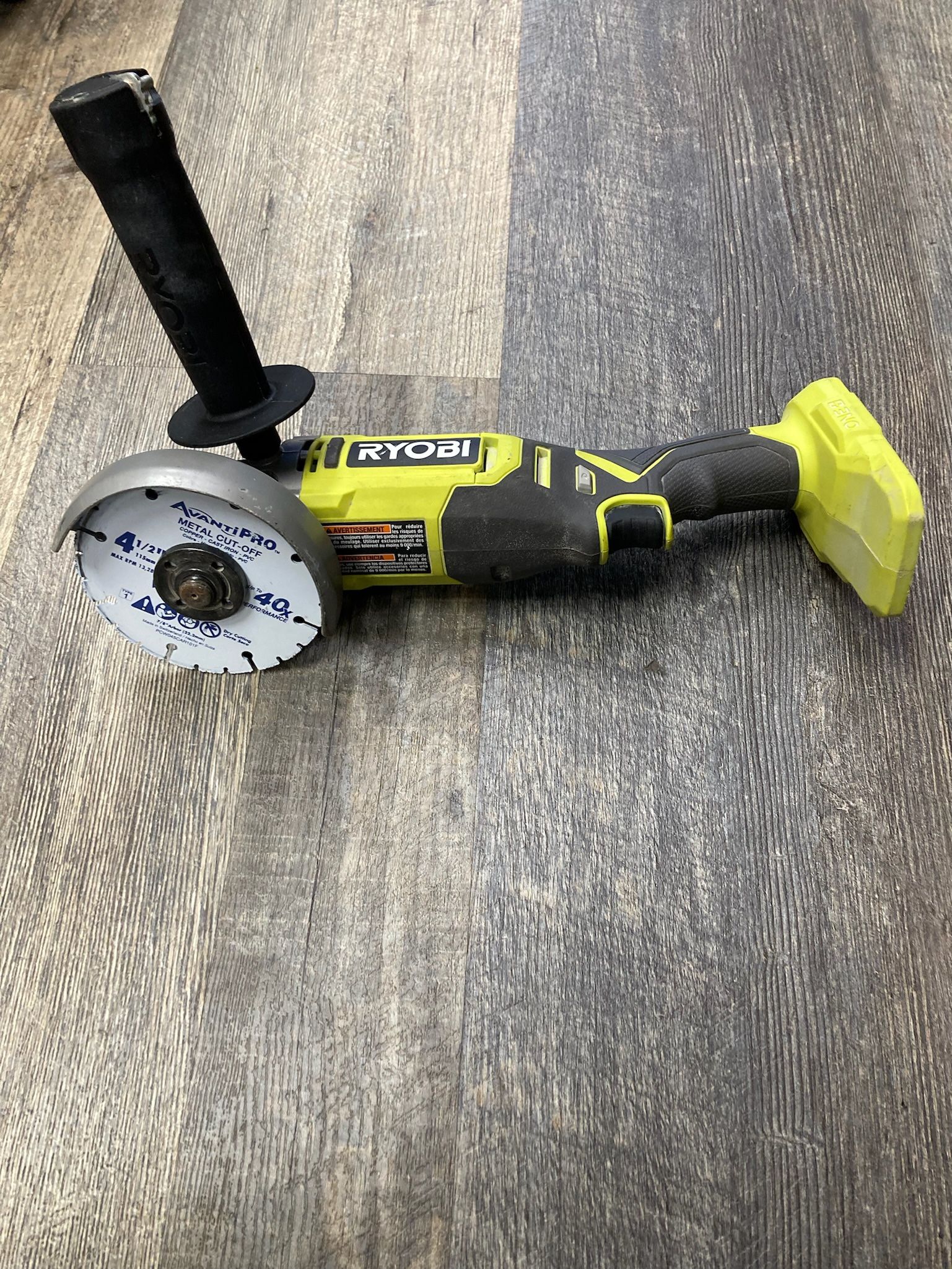 RYOBI PCL445 ONE+ 18V Cordless 4-1/2” Angle Grinder, Tool Only