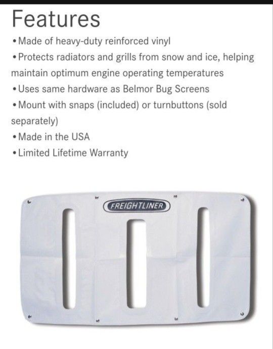 FREIGHTLINER A22-54785-000 - Winter and Bug Grille Screen Kit - Polyester