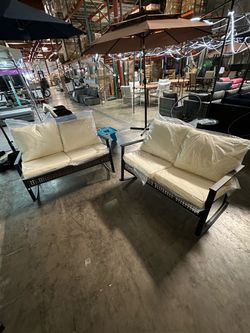 2 pcs New Outdoor Patio Rocking Loveseat Chair