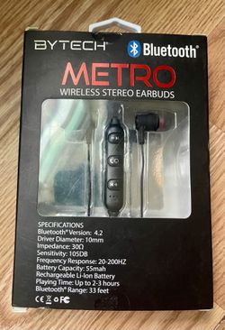 Bytech Metro Bluetooth Wireless Stereo Earbuds Headphones