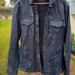 Men's leather vintage all saints jacket xl