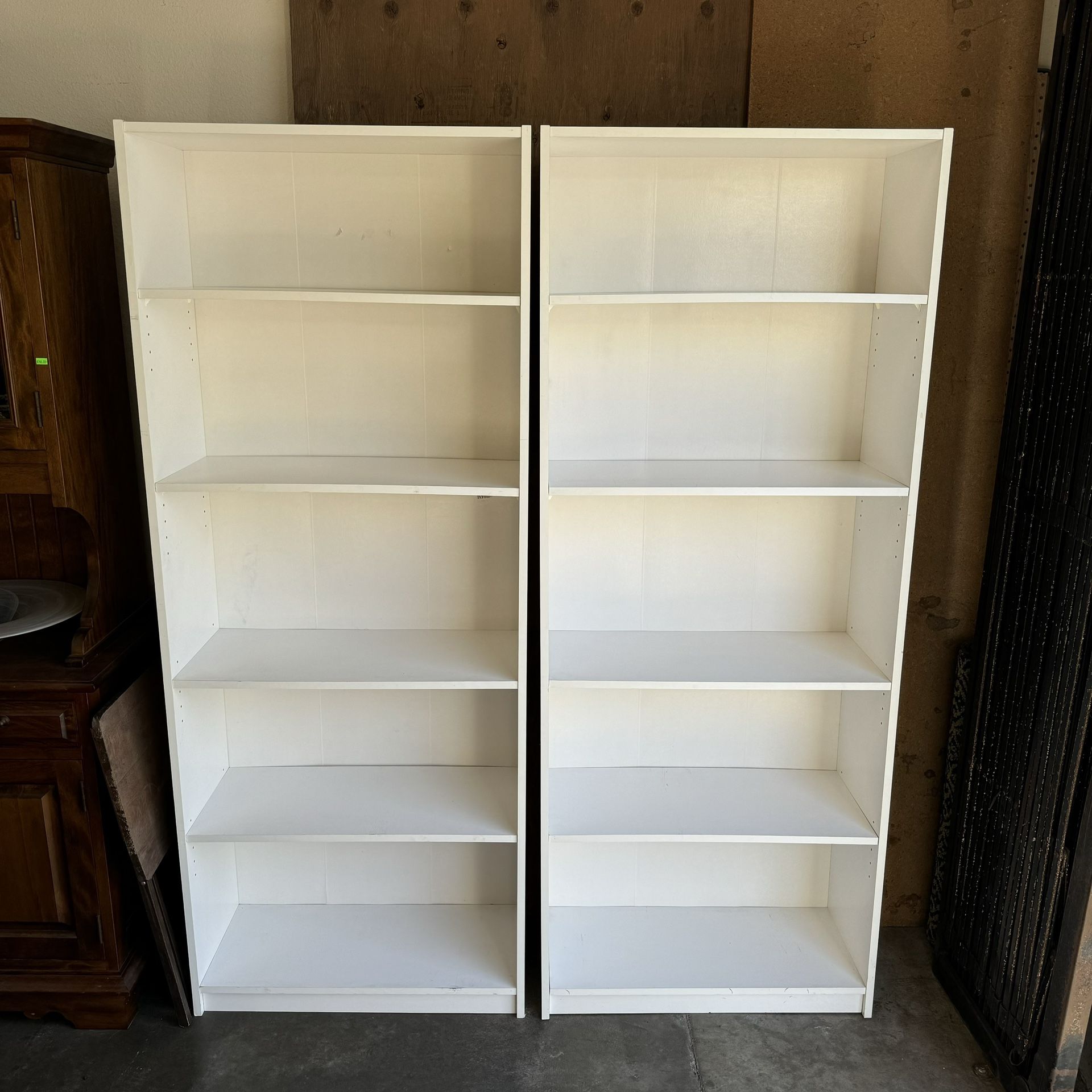 White Tall Bookcase $40 each one 