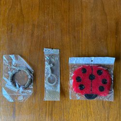 Lady bug pouch, keychain, bracelet