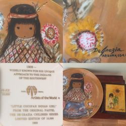 Little Cocopah Indian Girl & The Sunflower  By De Grazia 