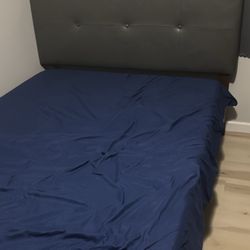 Gray Leather Bedframe (Mattress not included) (Full Size)