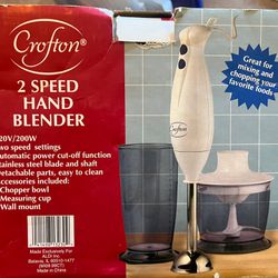 Crofton Immersion Blender  Hand Mixer White 2 Speed