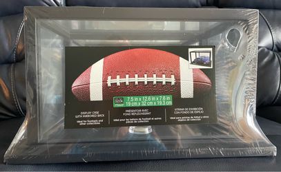 Black Football Display Case with Mirrored Back