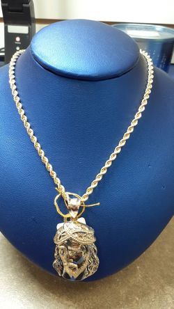 24"rope chain 14k,6.8gr,pendant 14k,5.6gr