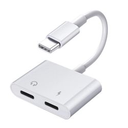USB-C Headphone Adapter2in1 DAC Type C Jack Charging Aux Dongle Compatible for Samsung Galaxy S21 S22 S23 Ultra LG iPhone 15 Pro Max Plus iPad