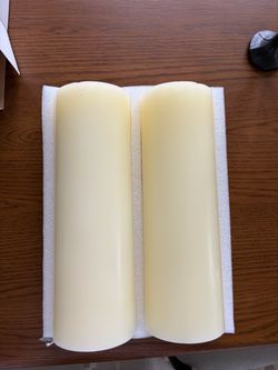 4 Large Ivory Pillar Candles