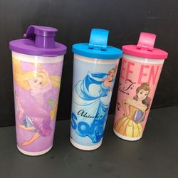 Set of 3 Tupperware Cups Princess Set