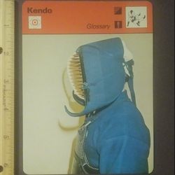 1978 Sportscaster Kendo Glossary From A to Z Martial Art The Protective Helmet Sports Photo Large Over-sized Card HTF Collectible Vintage Italy