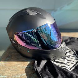 Voss 989 Matte Black Moto-v Motorcycle Helmets 