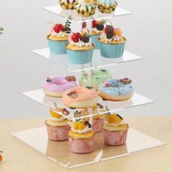 Acrylic Round Cake Display Stand, Multi-Tier Dessert Food Stand For Wedding Birthday Party